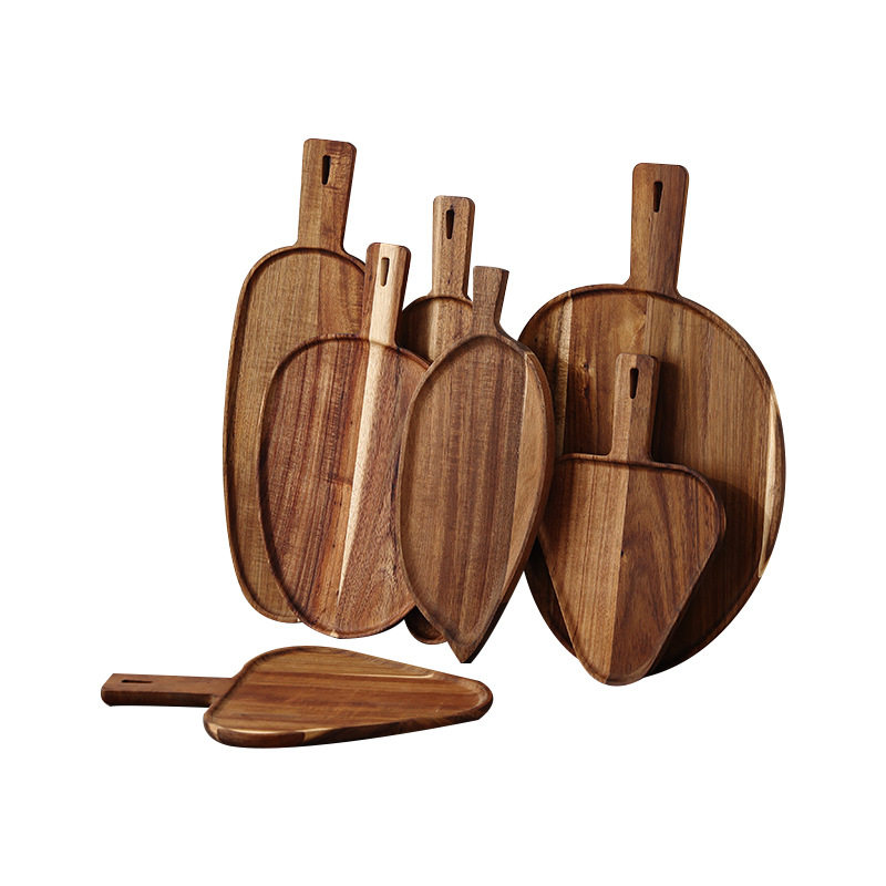 Cross-border Acacia Wood Pizza Plate Commercial Wooden Steak Sushi Barbecue Bread Solid Wood Tray Tableware Western Food Plate