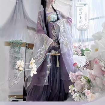 Autumn New Embroidered Tang Made Chebula Dress Hanfu Women's Big Sleeve Shirt Chest Daily Embroidered Ancient Costery Super Fairy Hanfu