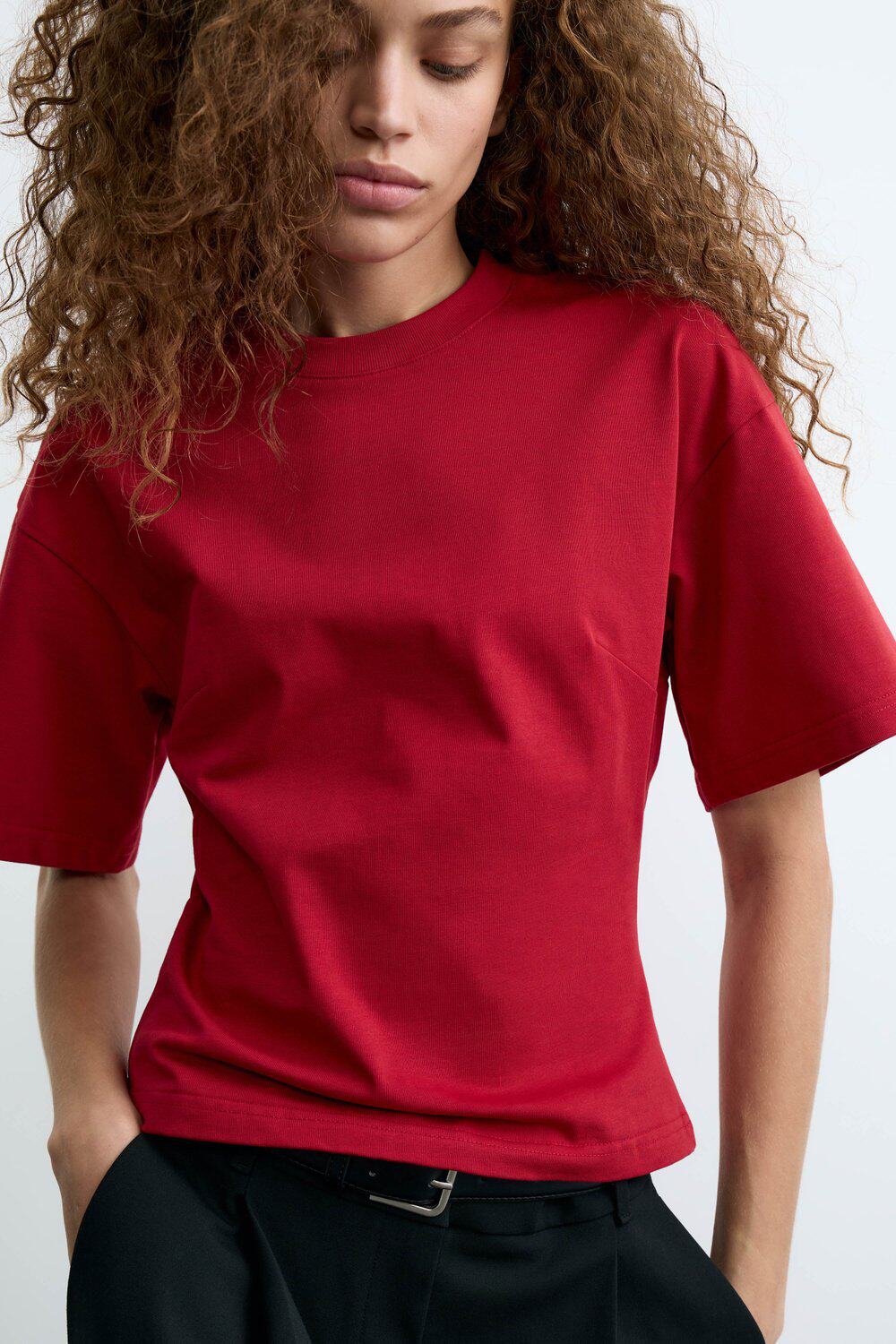 Womens Summer T Shirt Casual Loose Fit Waist Defining Design Round Neck 100 Cotton Versatile Everyday Wear