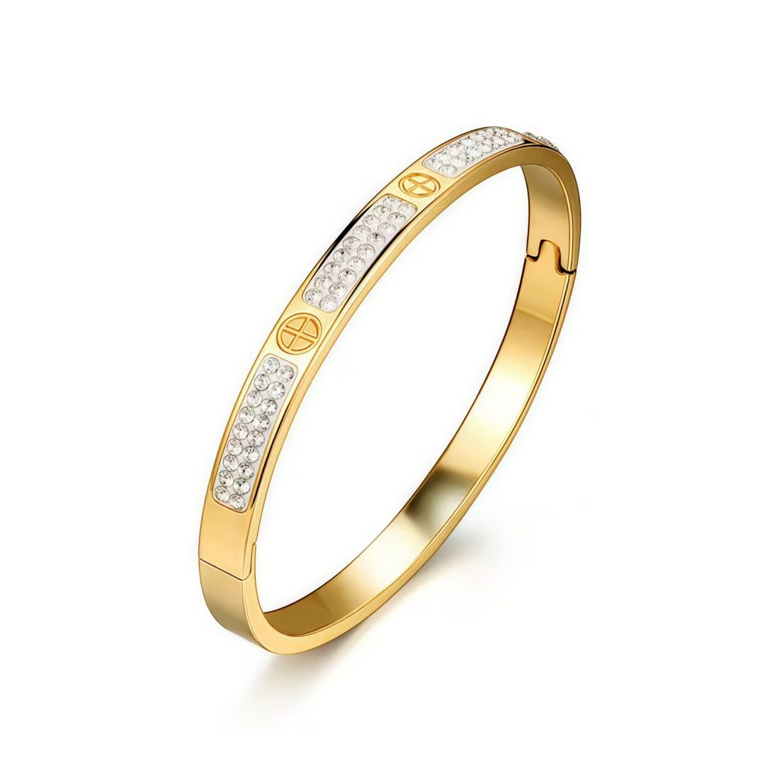 钛钢手镯女生高级感小众满天星不掉色镶钻精致排钻ins风满钻手环