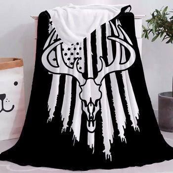 Cross-Border Export Elk Flannel Blanket 3D Digital Printing Blanket Air Conditioning Blanket Source Manufacturer Wholesale