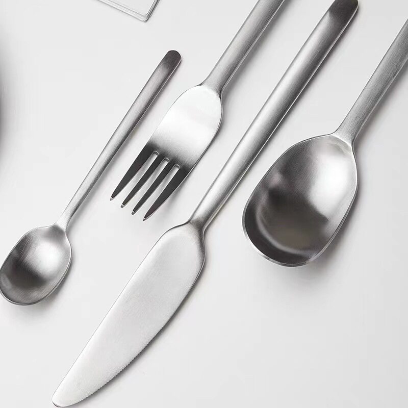 Factory Direct Stainless Steel Knife, Fork and Spoon Set Western-style Hotel Dining Table Household Matte Tableware Set Steak Knife and Fork