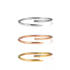 Nail Bracelet Stainless Steel 18K Vacuum Plating Color-free Simple Style Fashion Zircon High-grade Stamping Bracelet
