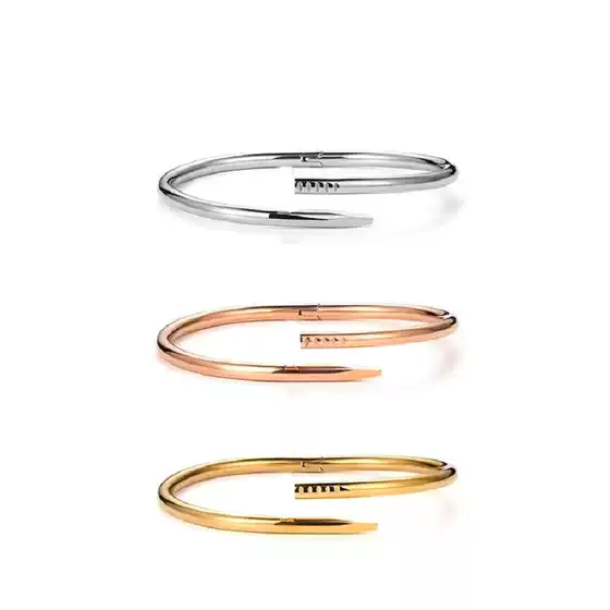 Nail Bracelet Stainless Steel 18K Vacuum Plating Color-free Simple Style Fashion Zircon High-grade Stamping Bracelet