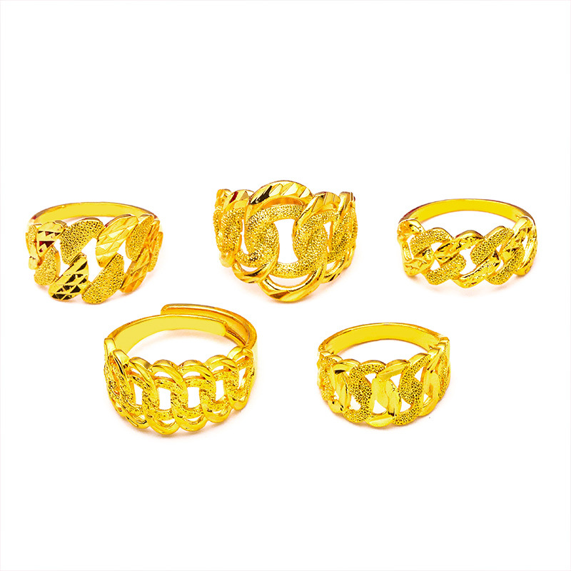 越南沙金女戒指时尚跨境电商首饰批发越南沙金戒指女士