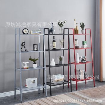 Trapezoidal Storage Rack Bedroom Kitchen Metal Iron Storage Books and Newspaper Flowers Storage Rack Trapezoidal Storage Rack