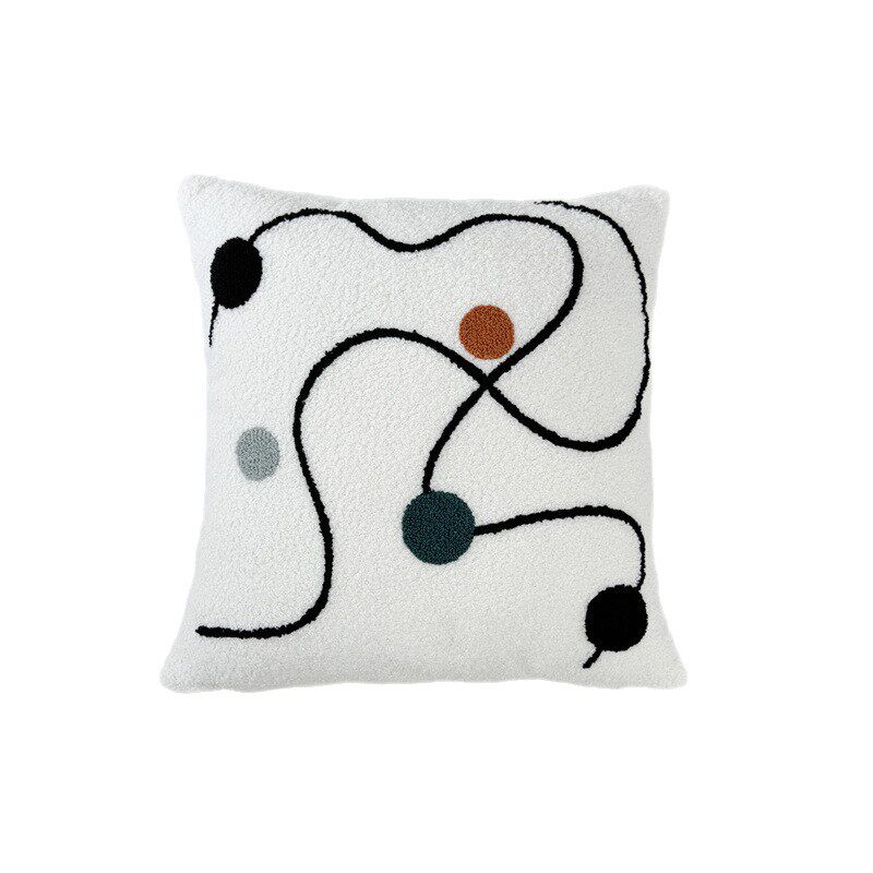 Simple Black and White Checkered Sofa Nordic Style Pillow Cushion Polka Dot Pumpkin Cute Light Luxury B&B Living Room Cushion