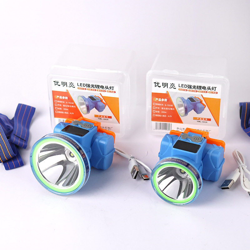 USB charging emergency head-mounted laser gun outdoor lighting lasting long endurance strong light super bright headlight miner's lamp