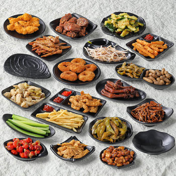 Hot Pot Restaurant Small Dish Melamine Tableware Commercial Spicy Hot Pot Buffet Side Dish Plate Restaurant Hotel Flavor Dish Cold Dish