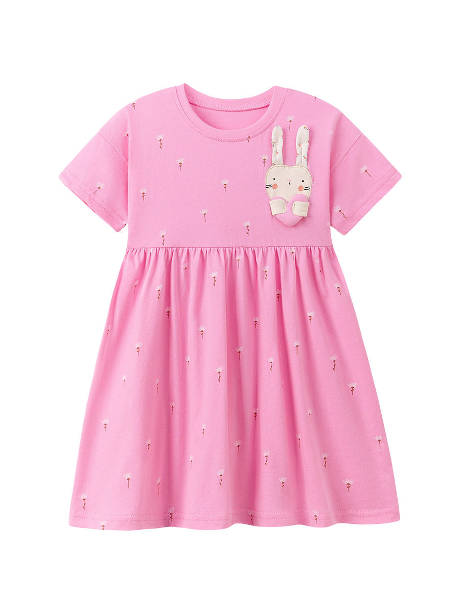 [Style] Girls' Dress, Cute Rabbit Kids' Skirt, Summer Kids' Dress