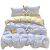 Category a Maternal and Infant Grade Ins Cartoon Quilt Cover Four-Piece Set Pure Cotton Thickeneded Washed Cotton Bed Sheetss Pure Cotton Dormitory Three-Piece Set