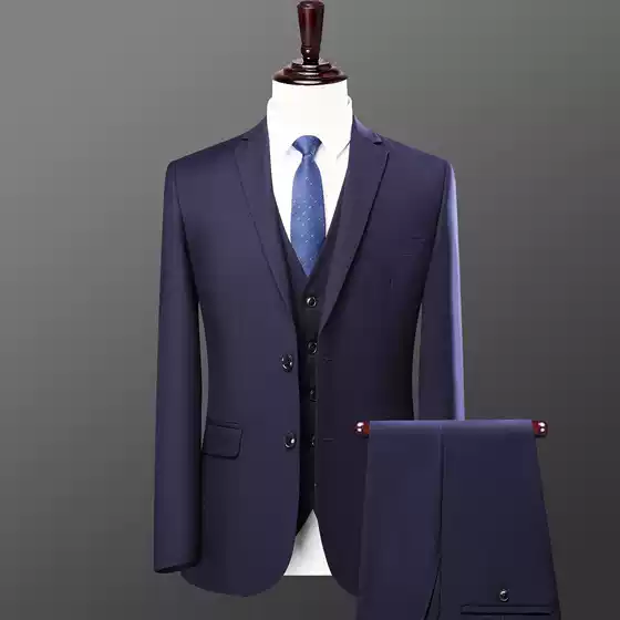 New Suit Set Business Men's Suit Set Men's Korean-style Suit Men's Jacket Black Navy Blue Grey Suit