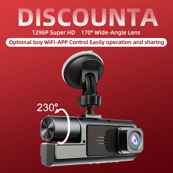 Cross-Border Suction Cup Type 1080P Three-Recording Driving Recorder Three-Lens High-Definition Night Vision Wide-Angle Reversing Image Wholesale