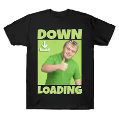 【Cross-Border European Size】Down Loading Funny Meme T-Shirt for Men Women