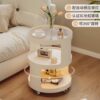 Light Luxury Side Table Bedroom Nightstand Side Cabinet Living Room Simple Coffee Table Cream Style Sofa Corner Table Mobile Trolley