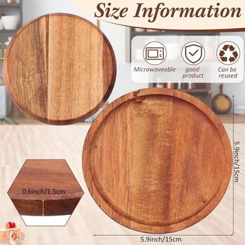 Acacia Wood Tray Snack Salad Dessert Christmas Party Snack Plate Wooden Dinner Plate Round Serving Food Tray