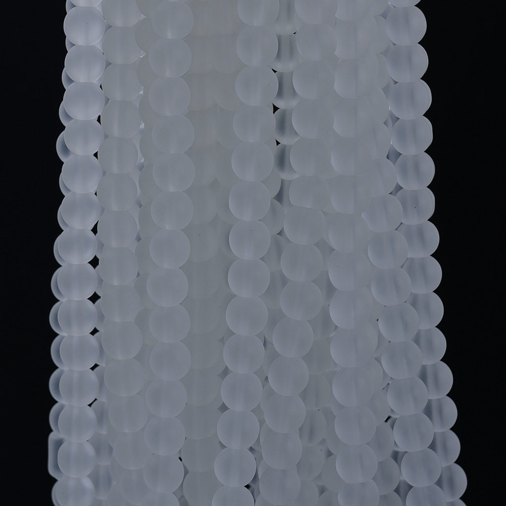 玻璃仿玉圆珠纯色散珠手工diy玉髓手链项链散珠子琉璃珠饰品配件