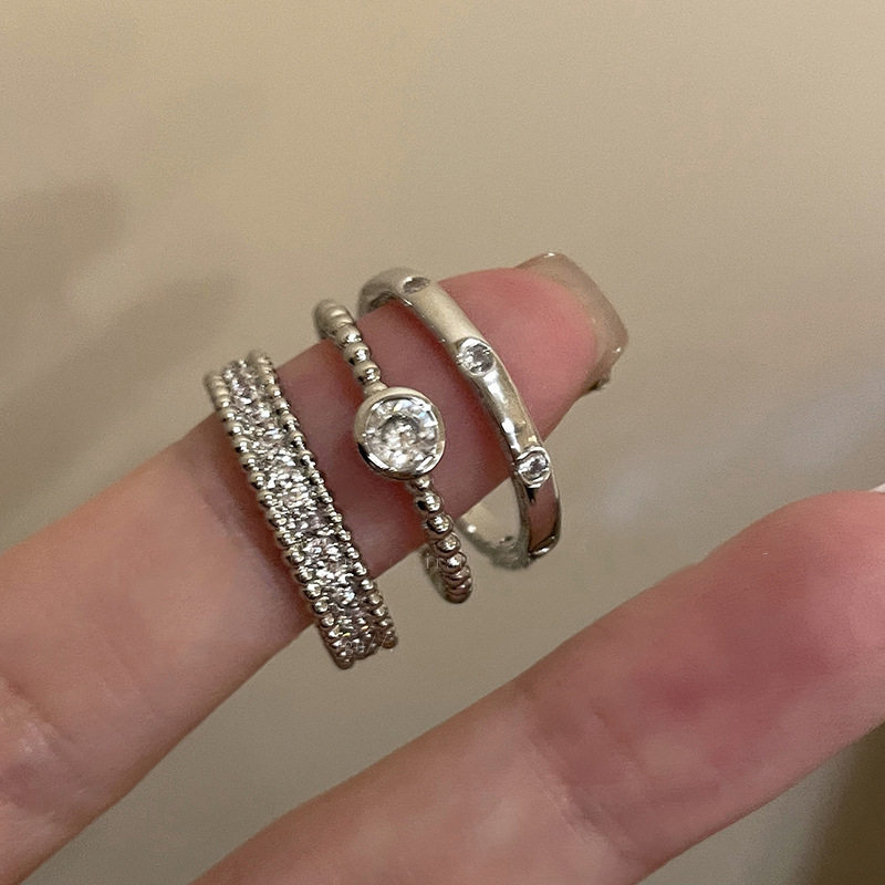 ins Fashion Simple Temperament High-Level Sense Ring Set Rin...