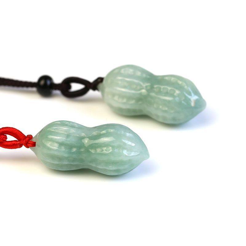 Natural Jade A-Grade Peanut Jade Pendant Peace Longevity Fruit Jade Peanut Men and Women Children's Jade Necklace Jade Peanut