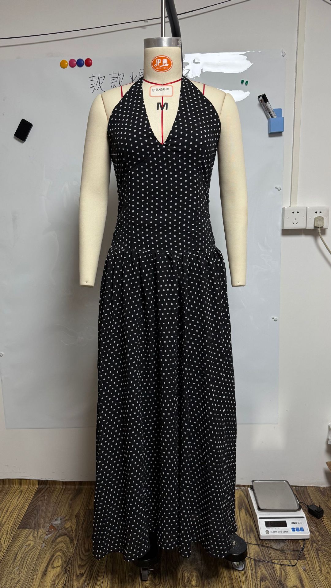 Polka Dot Watermark Backless Dress Slim Fit Halter Neck Elegant Style Summer Collection Wholesale Available