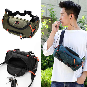 Cross-Border Men's Waist Bag Multi-Functional Large-Capacity Shoulder Crossbody Bag Outdoor Sports and Leisure Chest Bag Waterproof Small Backpack