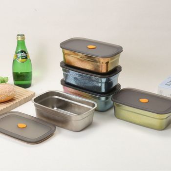 Pure Titanium Preservation Box for Refrigerator with Lid, Sealed Dumpling Box, Strawberry Bowl, Lunch Box, Freezer Storage