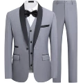 Light gray top + vest + pants