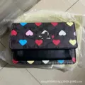 Colorful hearts with black