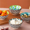 Cross-Border Bohemian Ceramic Bowl Japanese Tableware Rice Bowl Salad Bowl Set Amazon Temu Bowl and Chopsticks Gift Set