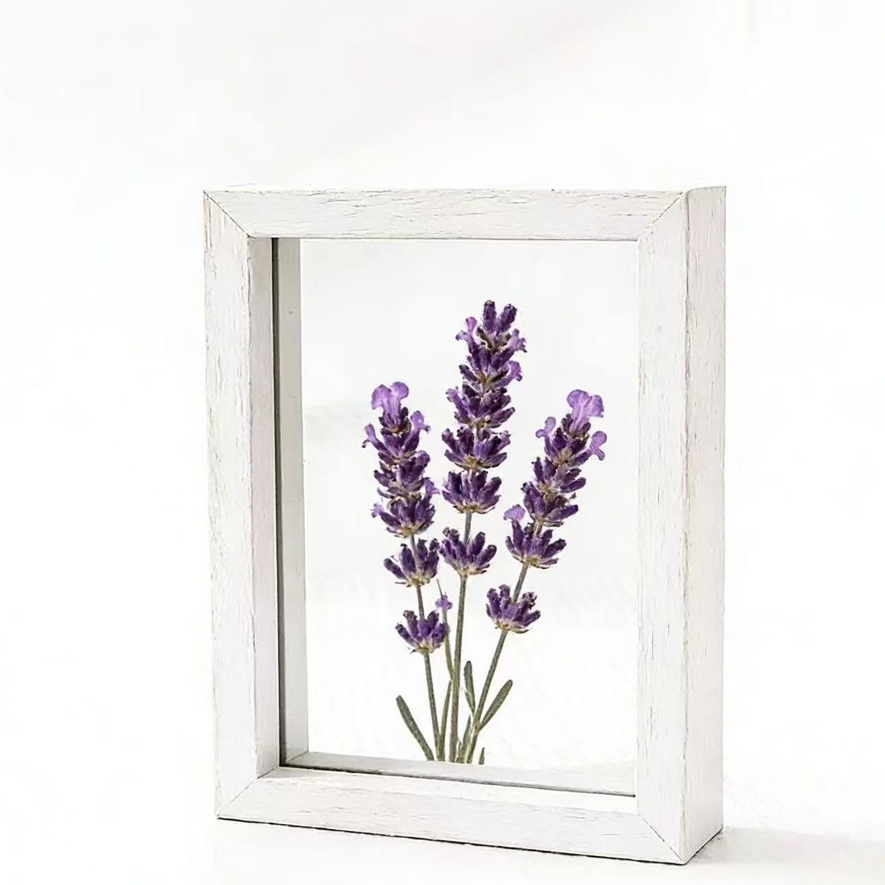 Retro Double-sided Transparent Wedding Photo Frame Table with Happy Words 6inch Leaf Carving Specimen Photo Frame diy Frame Wooden Paper-cut Painting