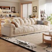 Nordic Cream-Style Cat-Scratch-Resistant Fabric Sofa for Small Living Rooms, Simple Modern down Cloud Sofa, Antibacterial and Sc