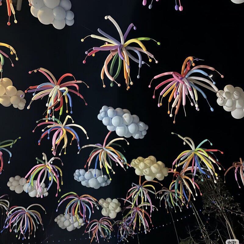 网红烟花造型气球套装 学校布置 店铺开业 店庆 户外活动 生日