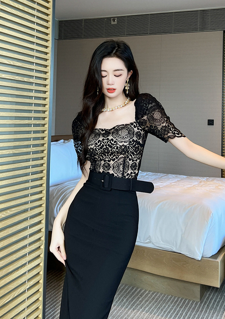 Chân váy bút chì nữ ôm eo cao dáng midi phong cách Pháp — [Đen], [Trắng], [Đỏ] chi tiết 9