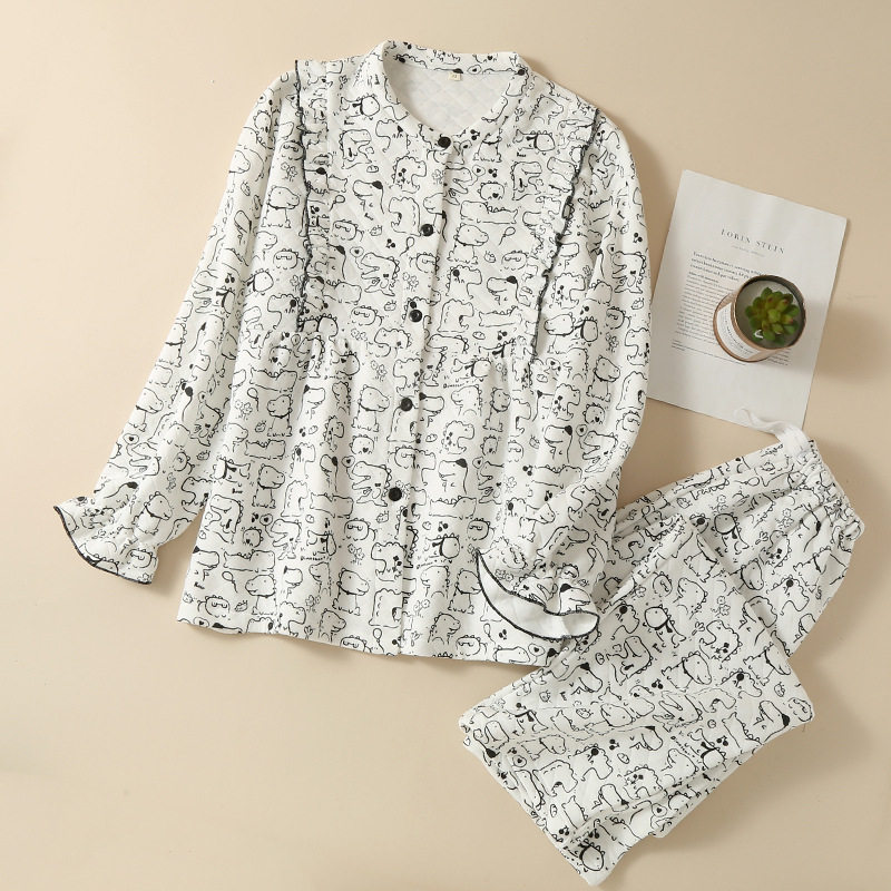 Air Cotton Monthly Clothing Autumn and Winter Pure Cotton October Postpartum Lactation Pajamas for Pregnant Women Autumn and Winter plus size Pregnancy