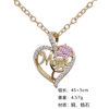 Cross-border New Product Amazon wish Love Flower MOM Diamond Zircon Necklace Simple Pendant Clavicle Chain