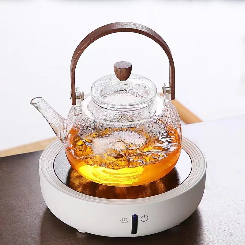 Cross-Border Herbal Tea Kettle, Glass Health Pot, Bamboo Handle Kettle, Glass Teapot, Electric Ceramic Stove, Tea Kettle