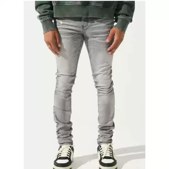 Cross-Border Supply of High-Quality Cotton Slightly Stretchy Loose-Fitting Slimming Men's Denim Trousers in European and American Style, Available in Stock