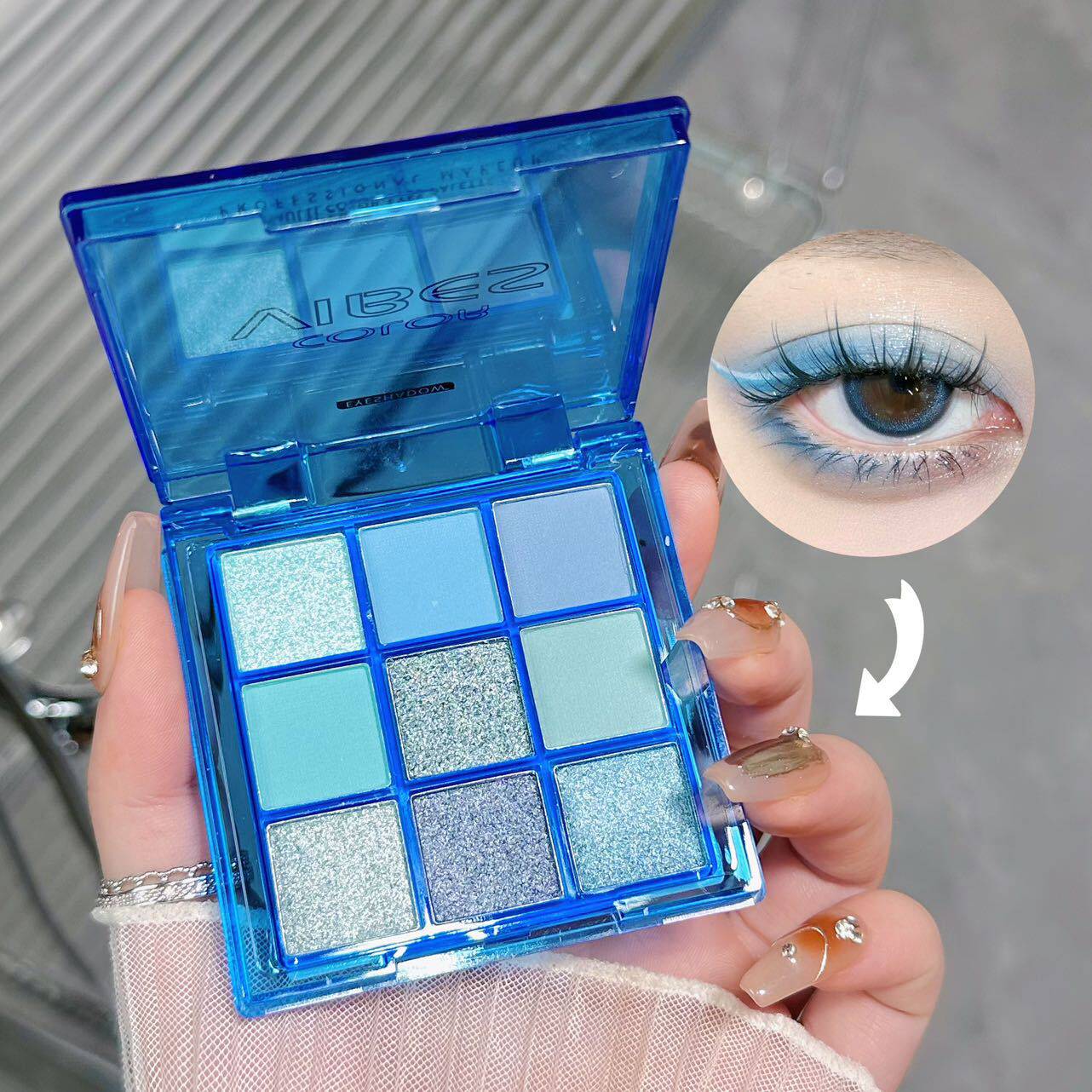 Color vibes Blue Enchantress 9 Color Eye Shadow Klein Blue and Blue Jiugongge Eye Shadow Cross-border Exclusive