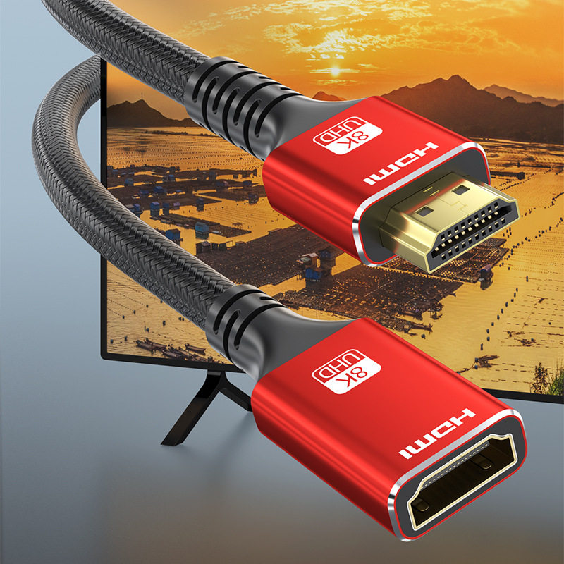 HDMI Extension Cable Version 2.1 High-Definition Cable Male to Female 8K Computer Monitor Projector Extended HDMI Cable Wholesale