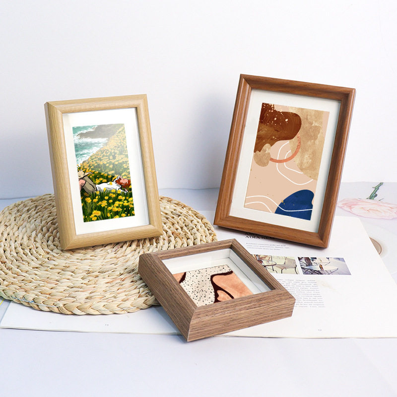 6-Inch 10*15 Solid Wood Hollow Photo Frame, European-Style Modern Simple Retro Wedding and Travel Attraction Picture Frame