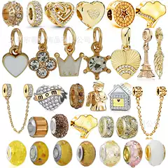 Golden Diy Accessories Panjiadora Bead Small Pendant Chain 3mm Bracelet Leather Rope Bracelet Factory Wholesale