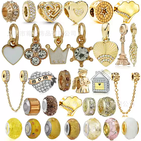 Golden Diy Accessories Panjiadora Bead Small Pendant Chain 3mm Bracelet Leather Rope Bracelet Factory Wholesale