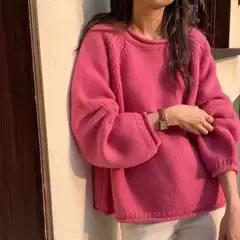 French age-reducing wool sweater pullover 2023 new women's autumn and winter thick knitted loose lazy style sweater top