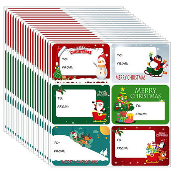 Amazon Explosions Pack Happy Christmas Blessing Children's Toys Holiday Decoration Adhesive Sticker Label