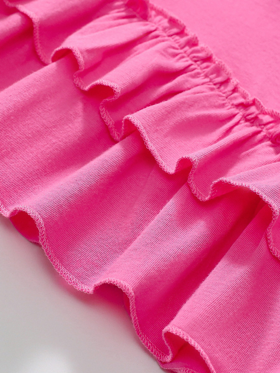 Cute Kids' Dress, Summer Short-sleeve Girls' Dress, Cotton Cartoon Kids' Dress