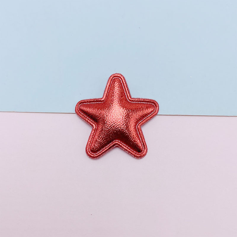 diy饰品配件布艺2.5厘米PU五角星儿童发夹头饰包包文具装饰辅料星