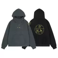 American fashion brand turtleneck sweater hooded fleece-lined turtleneck coat 23 embroidered autumn and winter European and American sweater men and women teenagers