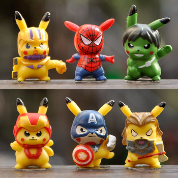 Tide Play Avengers COS Pikachu Mini Doll Doll Blind Box Creative Desktop Decorations Ornaments Wholesale