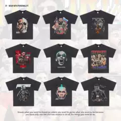Oliveira Black Dragon Tyson Perera Printed T-Shirt American Short-Sleeved Men's Ufc Fighting Boxing Top