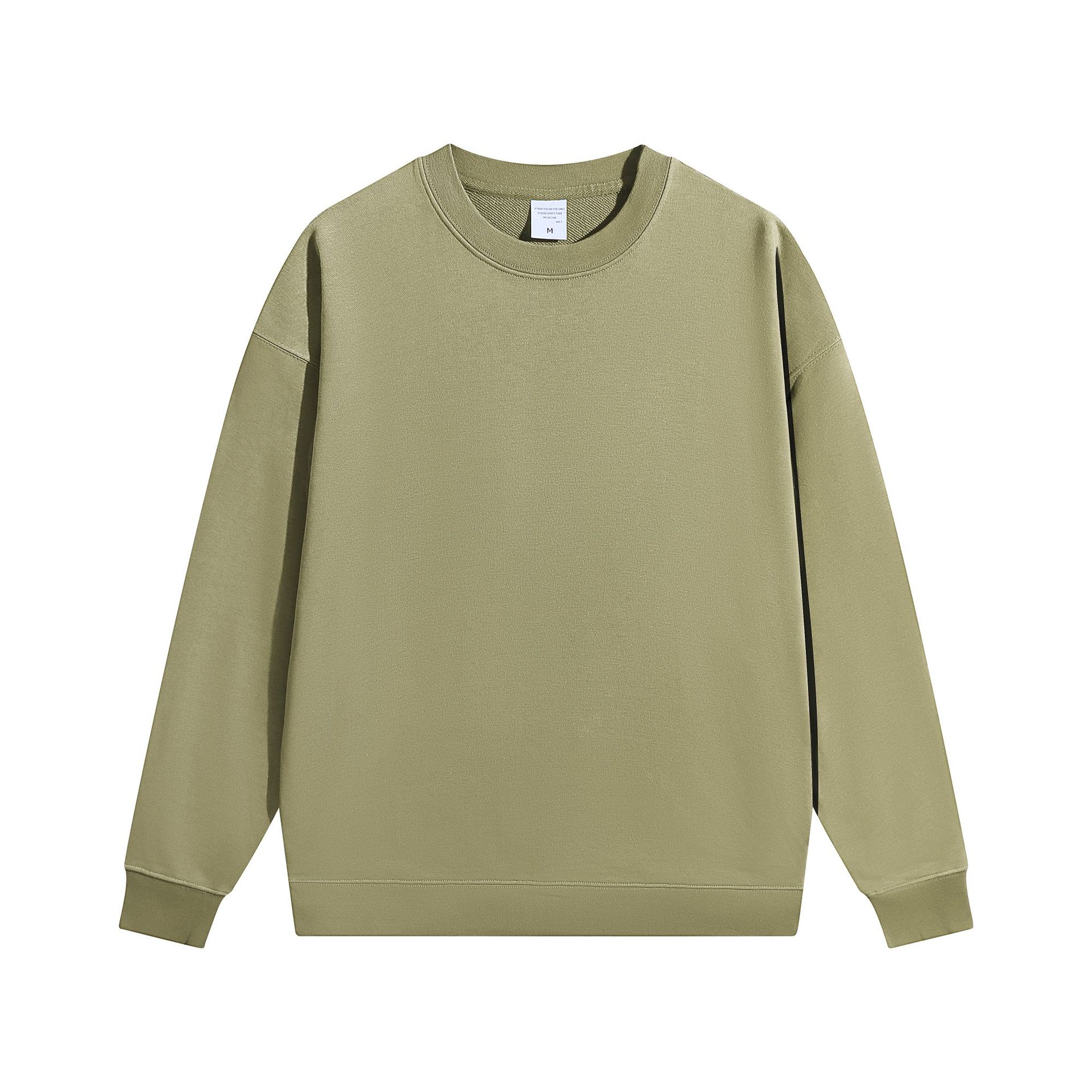 复古大地色370G重磅毛圈卫衣男秋季潮牌美式宽松男士圆领套头卫衣